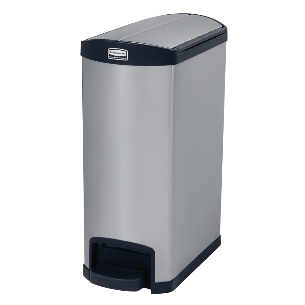 Rubbermaid 1901993 13 gal Rectangle Metal Step Trash Can, 22 43/64