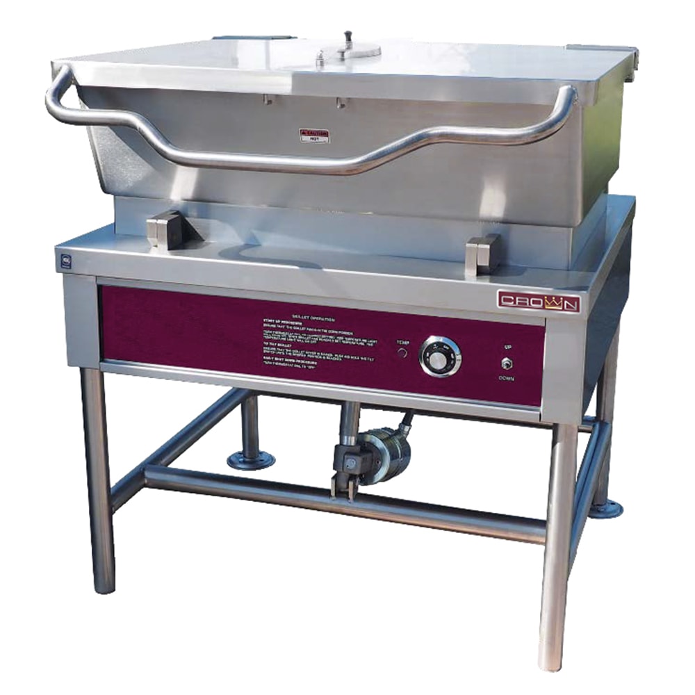 High Productivity Cooking Electric Tilting Braising Pan, 45gal (170lt),  Hygienic Profile, Freestanding with CTS (587035)