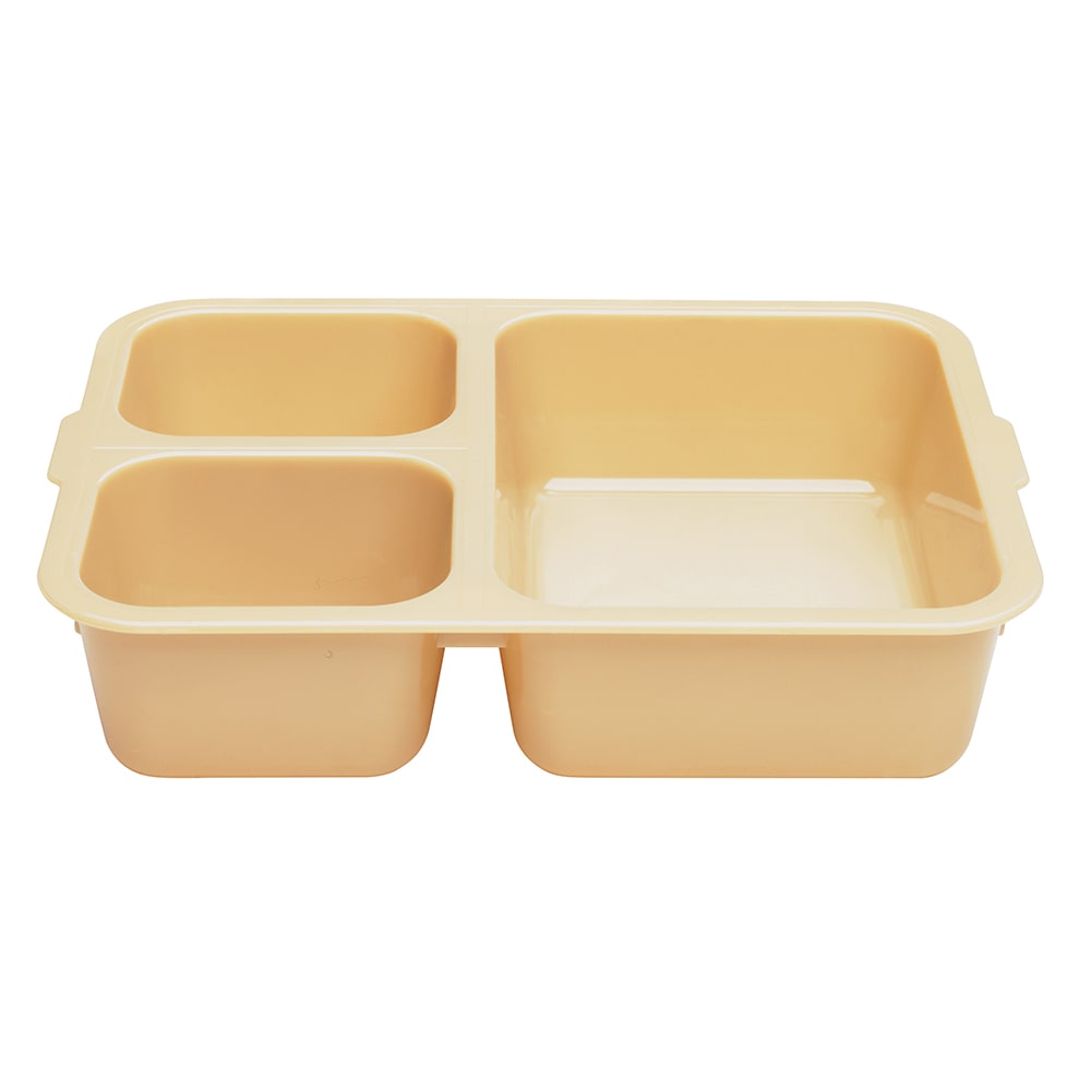 Small Polycarbonate Plastic Meal Tray with 4 Compartments, Yellow