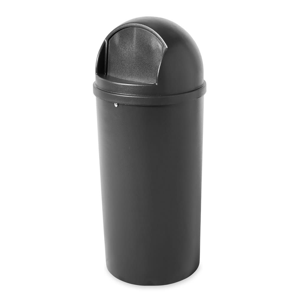 Rubbermaid® Marshal® 15 Gallon Round Trash Can (#FG816088BLA) - Black —