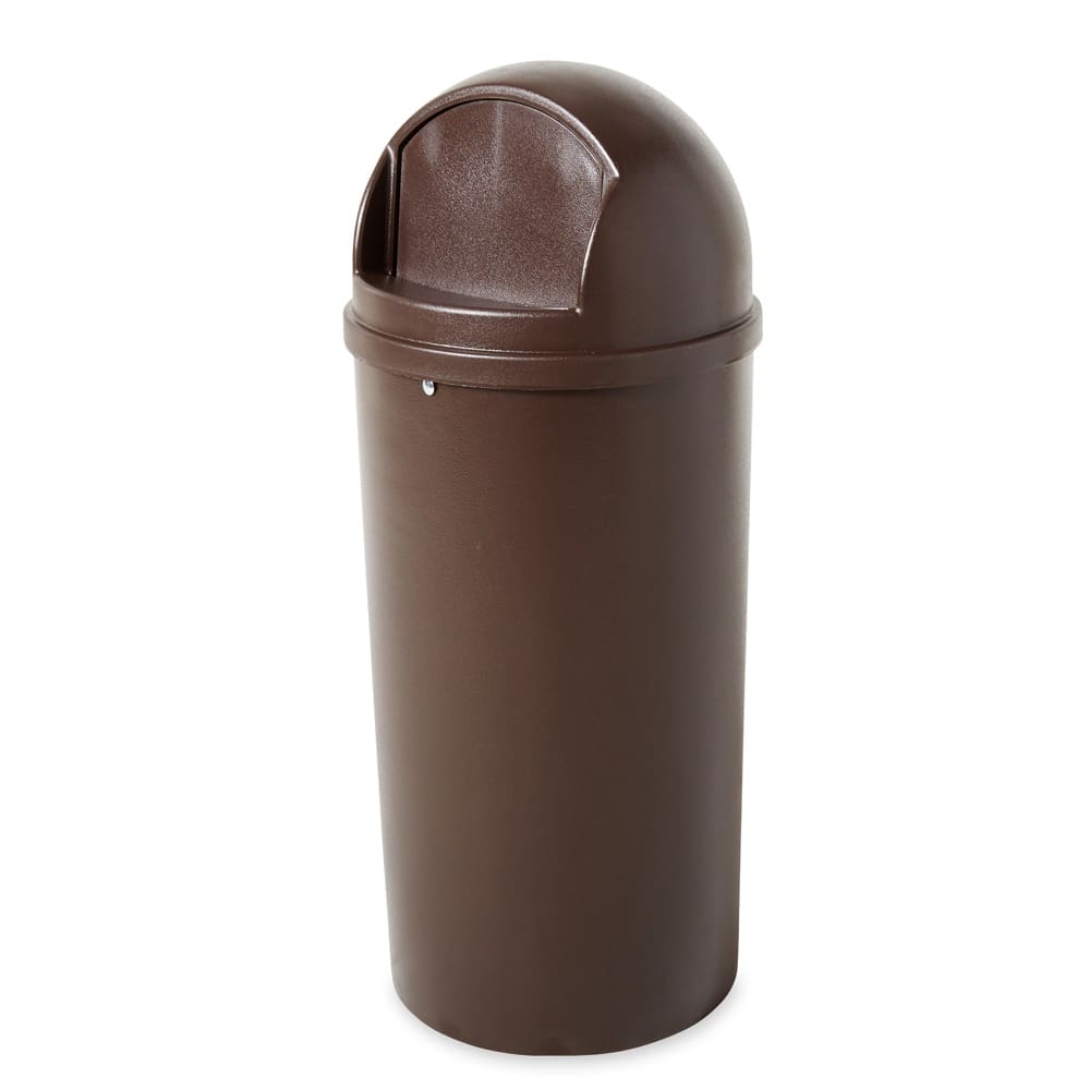 Rubbermaid FG816088BRN 15 gal Indoor Decorative Trash Can - Plastic, Brown