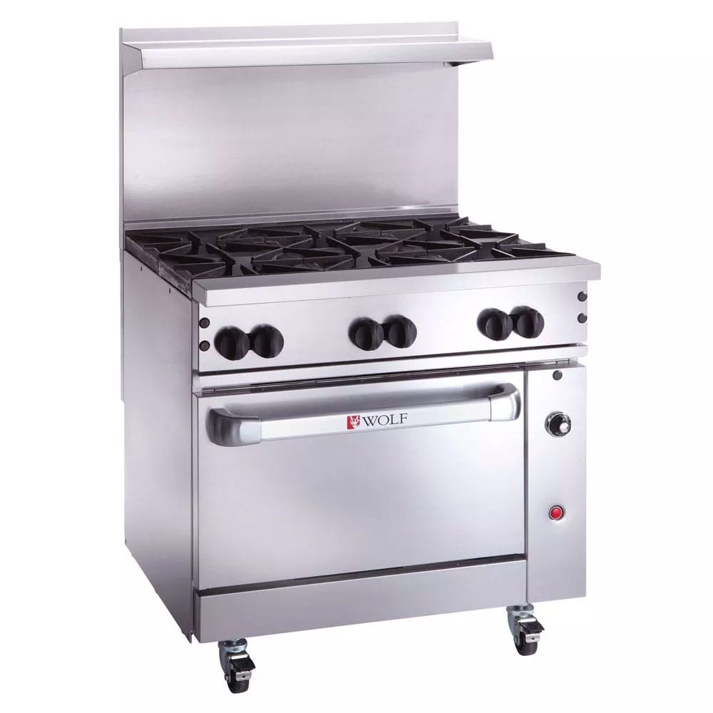 Wolf C36C-6B 36 6 Burner Gas Range w Convection Oven, Liquid Propane