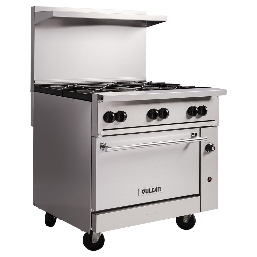 48 Commercial Gas Range with Convection Oven, 2 Open-top Burners and 36  Thermostatic Griddle