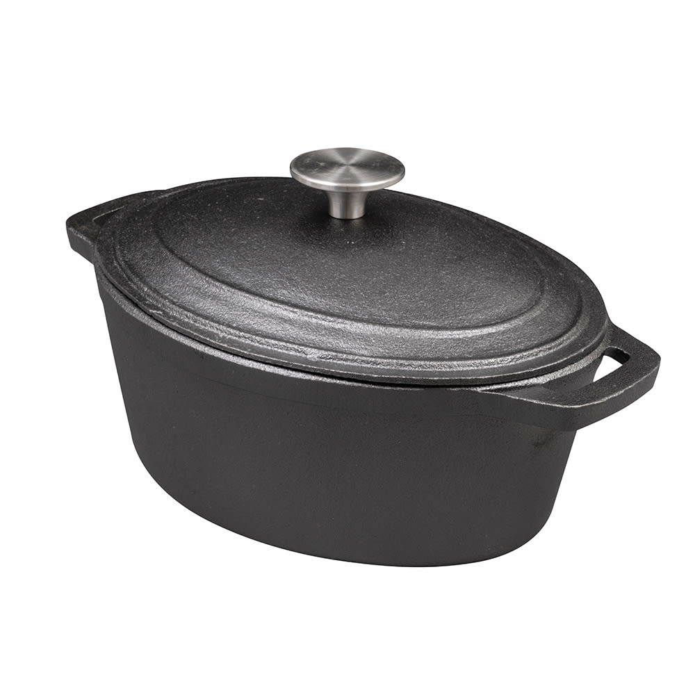 American Metalcraft CIPO3 3 Qt. Oval Cast Iron Dutch Oven