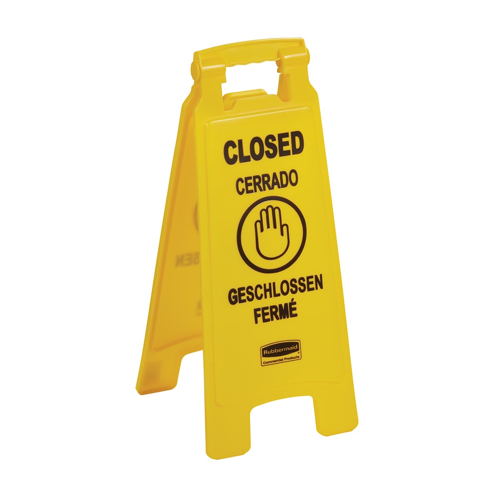 Rubbermaid Commercial Closed Multi-Lingual Floor Sign