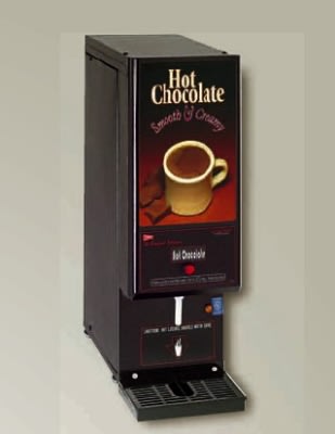 Cecilware GB2HC-CP 7 3/4 Black GB Powdered Hot Chocolate Dispenser With  Dual 4 lb Hoppers, 120V