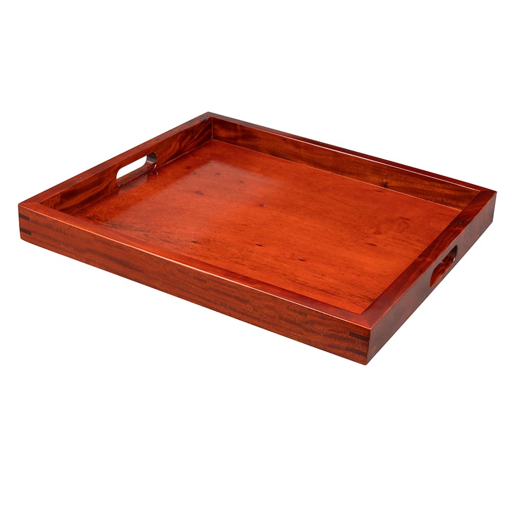 G.E.T. Enterprises RST 2020 M Mahogany Hardwood Square Room Service Tray 21