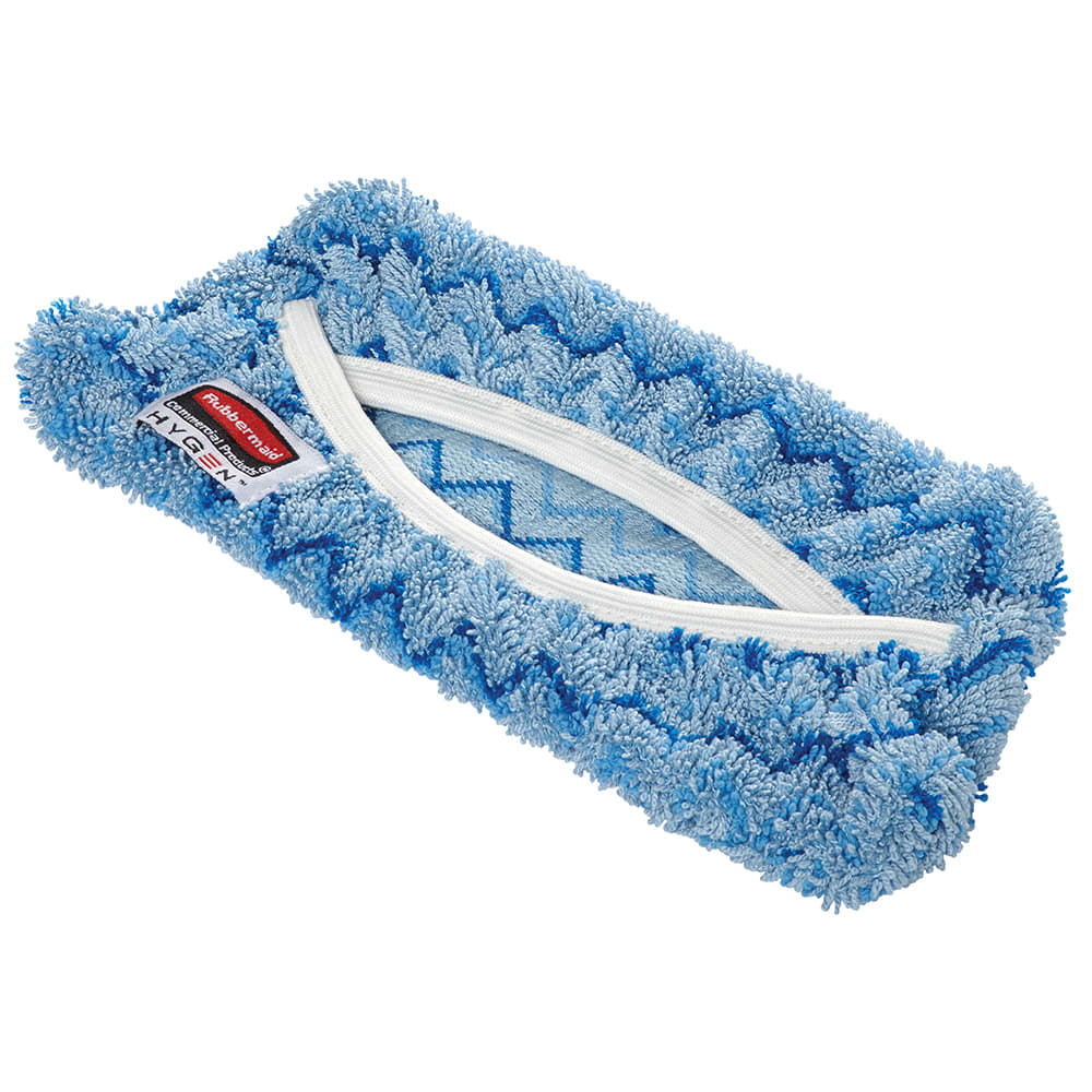 Rubbermaid HYGEN FGQ82000BL00 11 Blue Microfiber Hook & Loop Wet Mop Pad