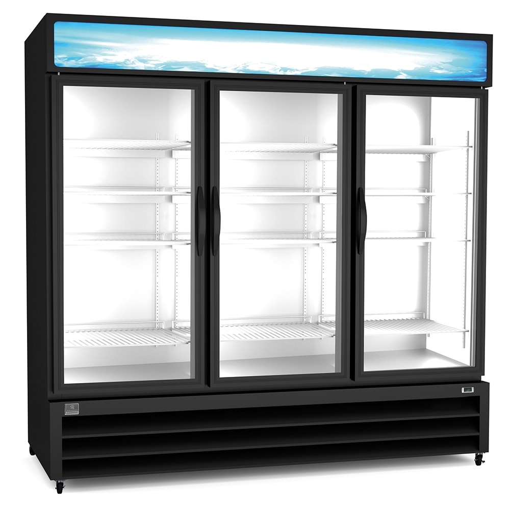 Kelvinator KCHGM72F 3 Glass Door Merchandiser Freezer 72 Cu ft