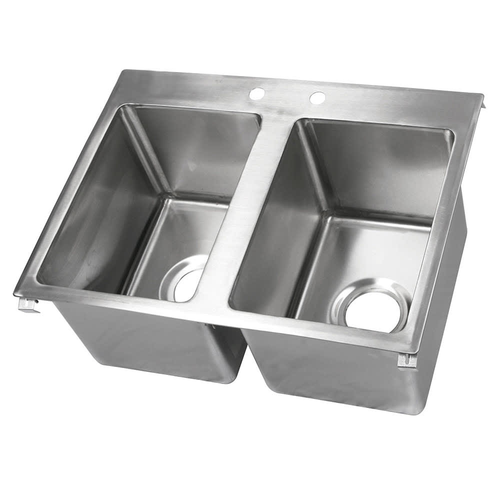 John Boos PB DISINK141610 2 X 2 Compartment Drop In Sink 33 X 22   416 Pbdisink1416102x 