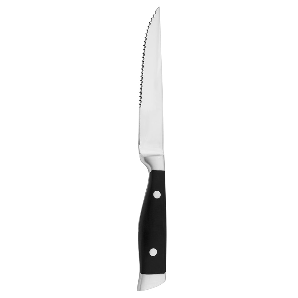 Choice 4 3/4 Jumbo Stainless Steel Steak Knife with Black Bakelite Riveted  Handle - 12/Case
