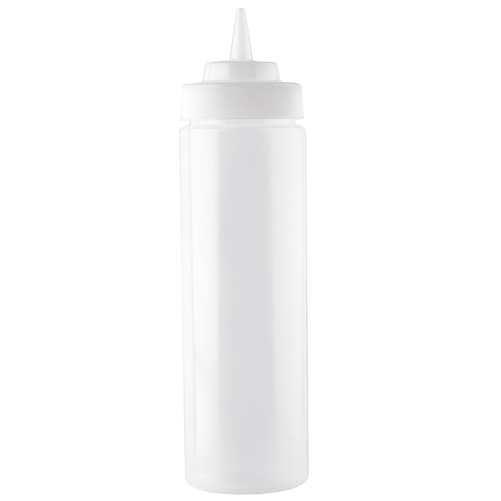 Tablecraft Clear LDPE Chef Squeeze Bottle with HDPE Cap, 4 Ounce