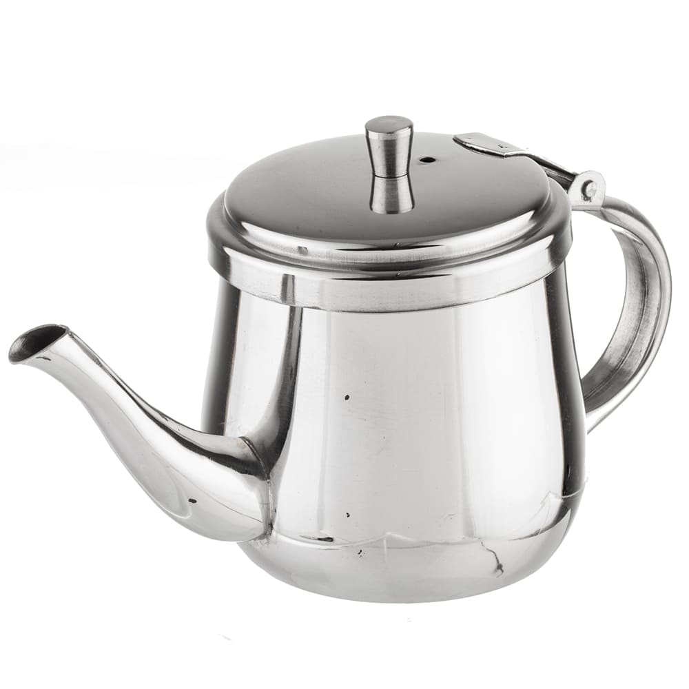 Winco JB2932 32 oz Teapot w/ Gooseneck - Stainless Steel, Mirror Finish