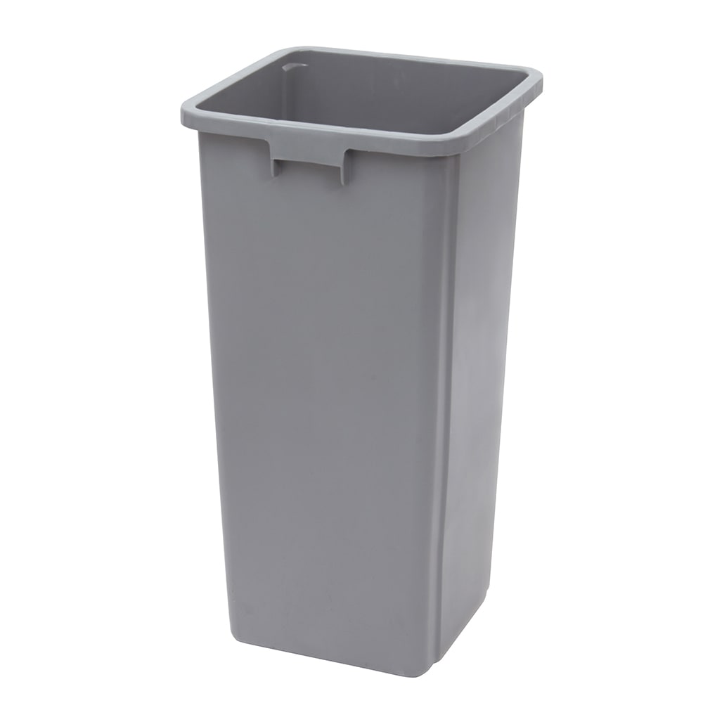 Winco PTCS-23G, 23 Gallon Gray Tall Square Plastic Trash Can