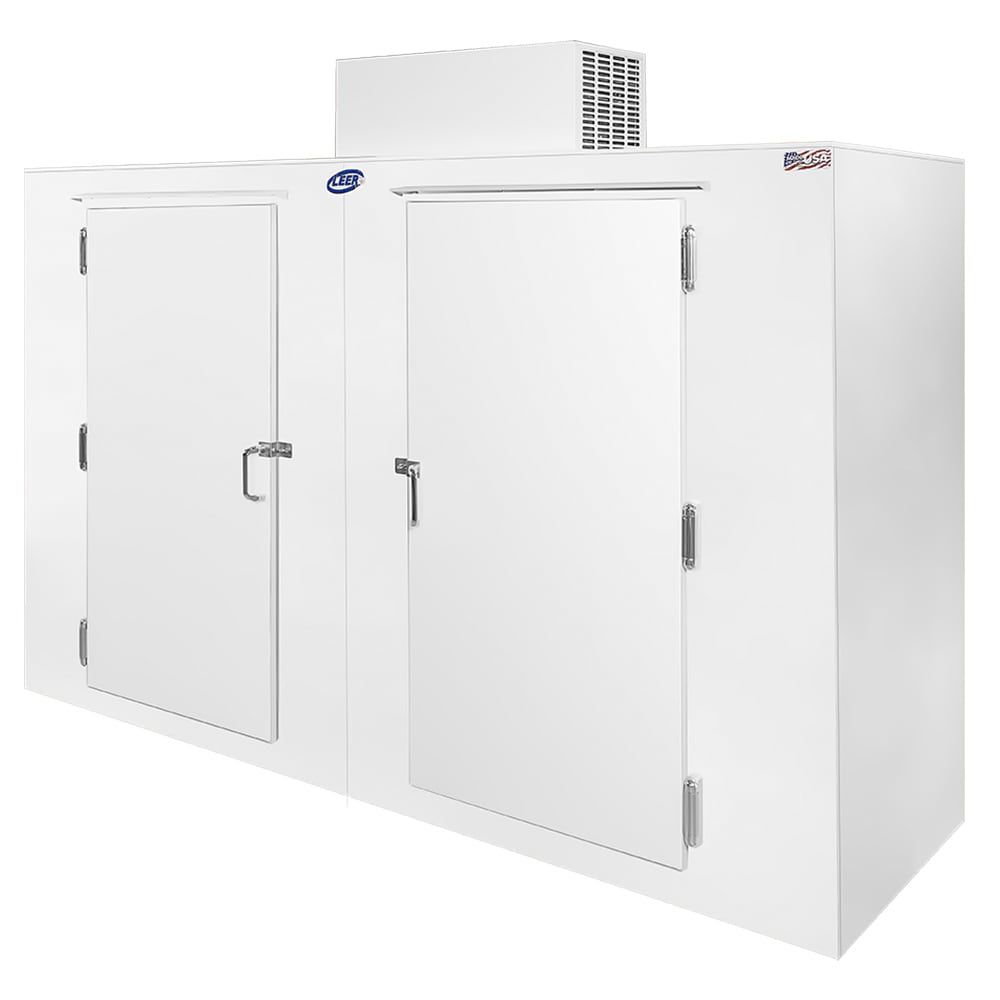 Leer S100 94 Outdoor Freezer with Straight Front, Steel Doors, and 8  Shelves