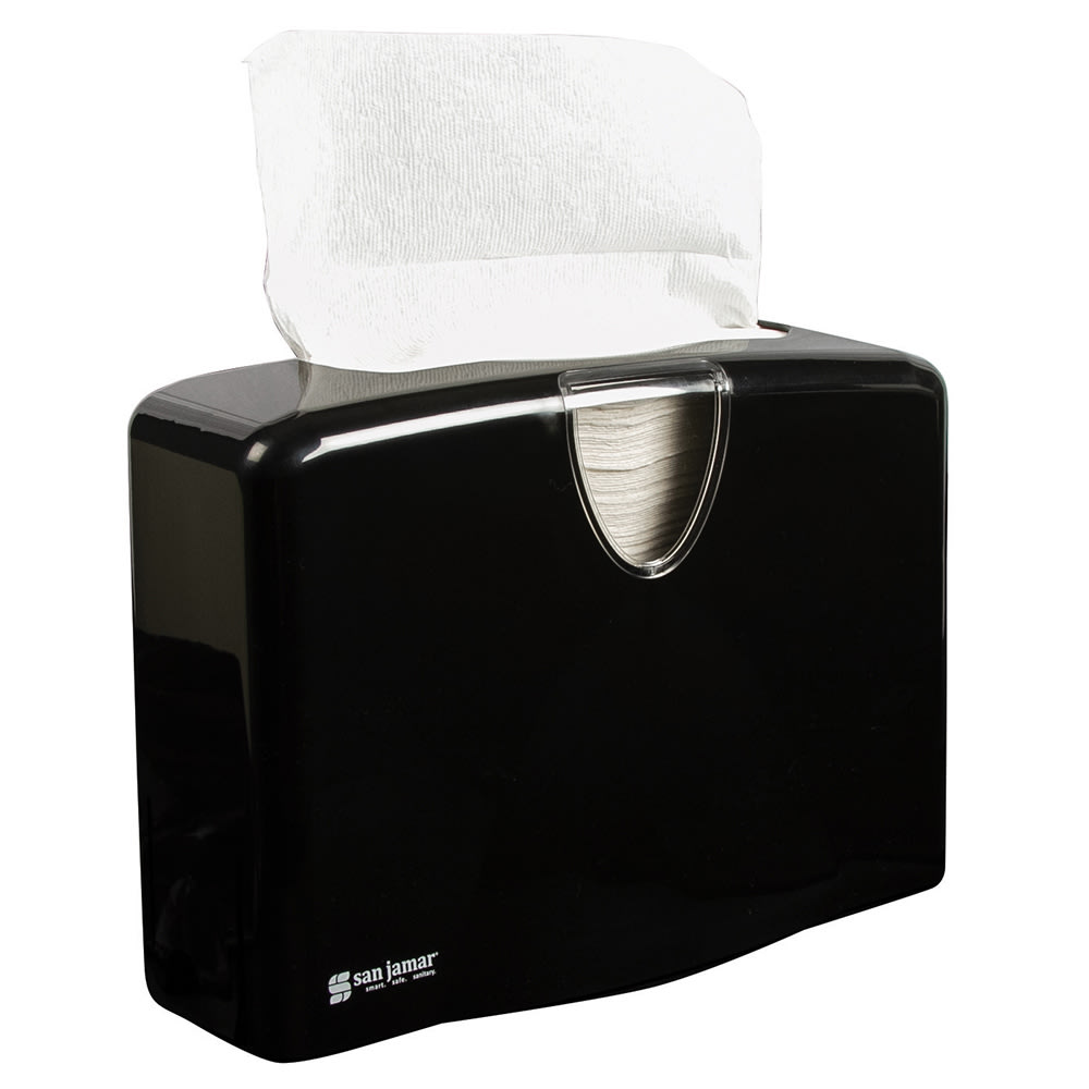 San Jamar T1740BK, Countertop C-Fold / Multi-Fold Paper Towel Dispenser, Black