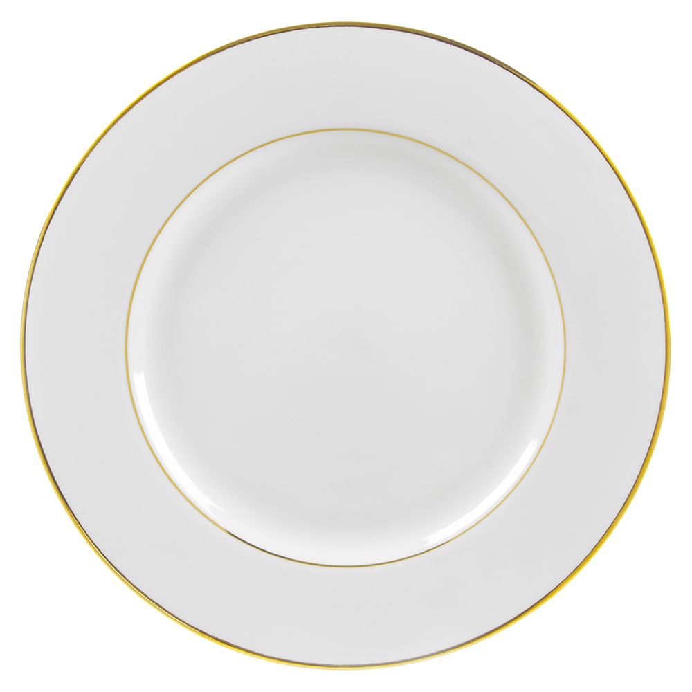 White plates shop gold trim