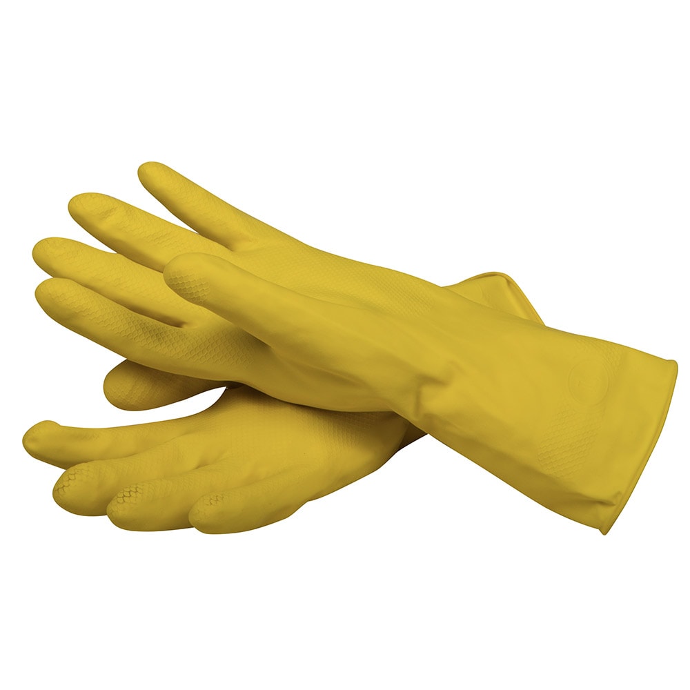 San Jamar 620-M Yellow Latex Flock Lined Glove, Medium