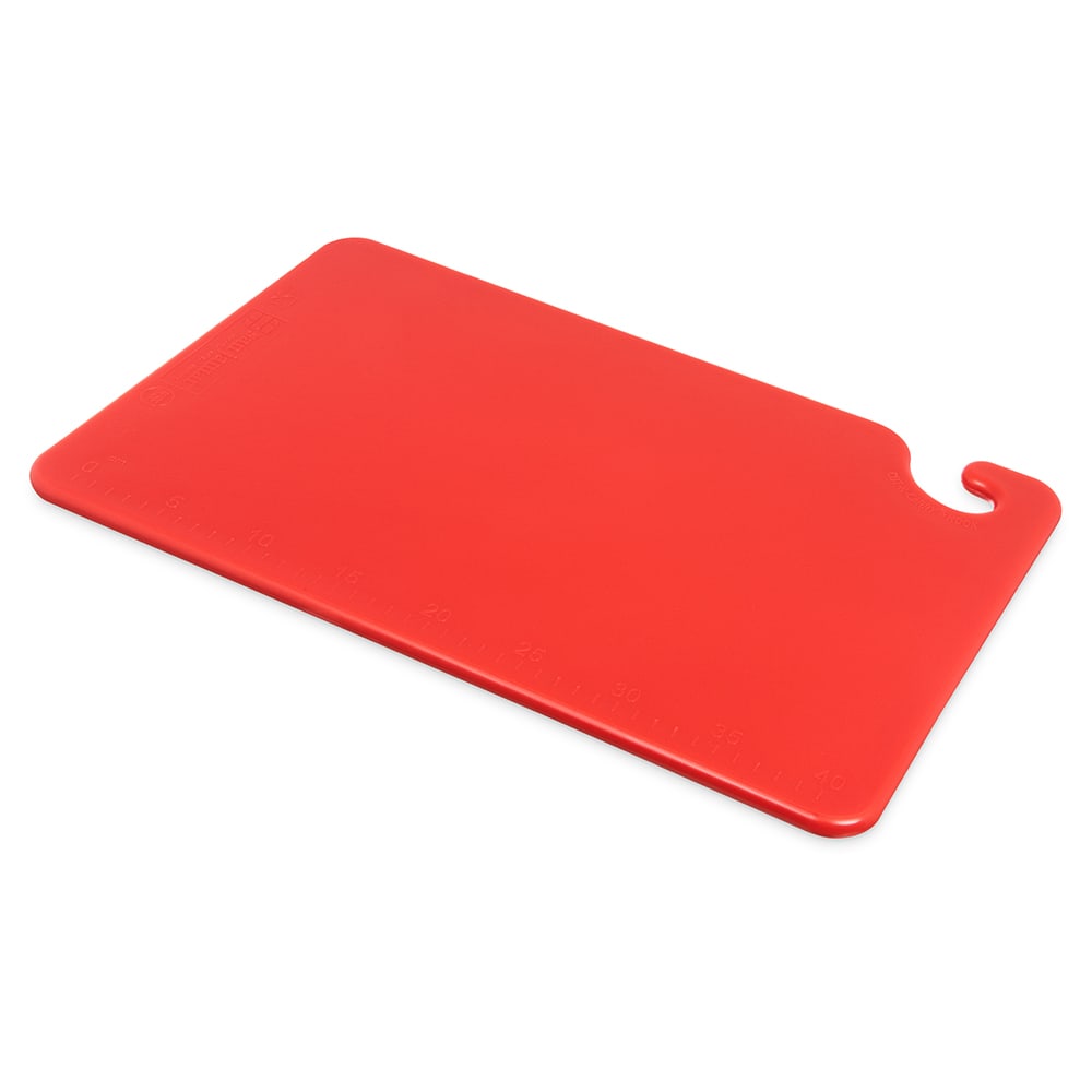 Plastic Cutting Board - Haccp-Compliant - Rectangle - Red - 18 x