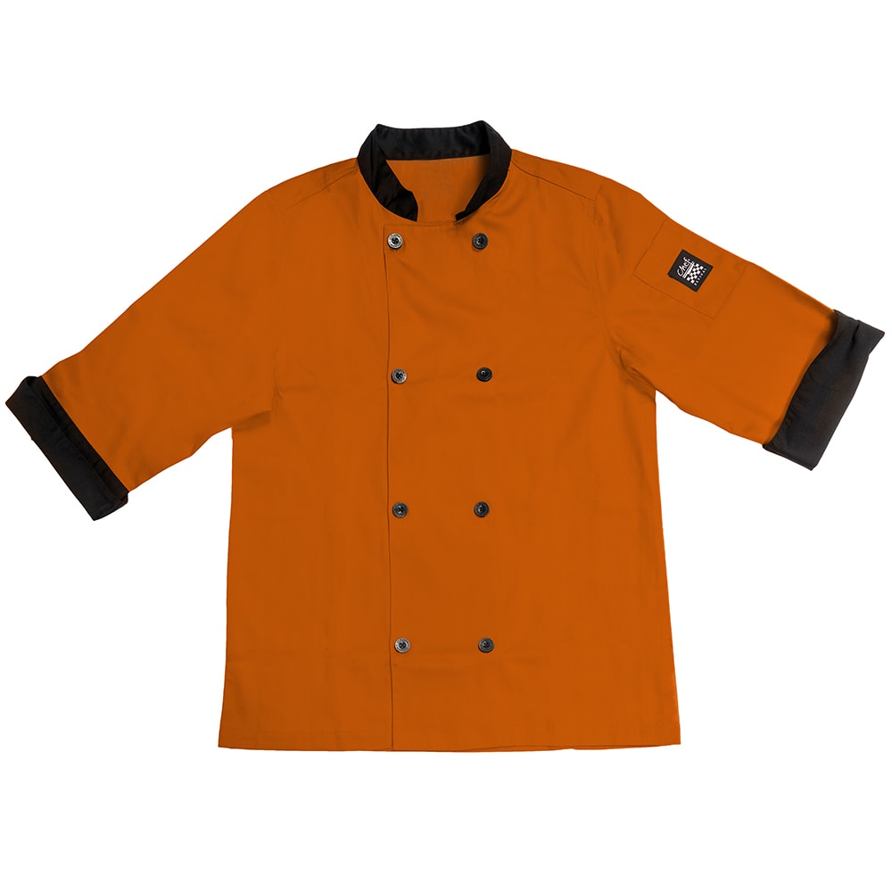 Chef Revival J134SPM Chef's Jacket Size Medium, 3/4 Sleeve, Spice w/ Black Trim