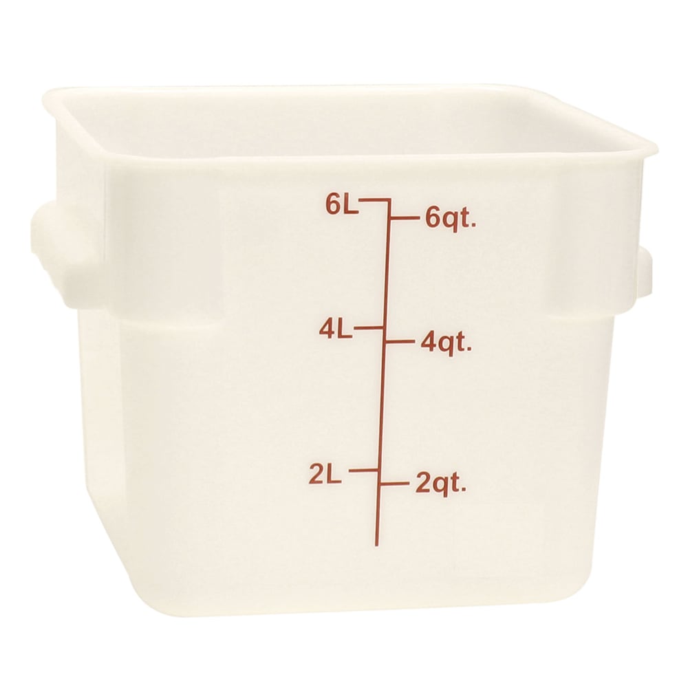 6-Quart Square White Food Storage Container