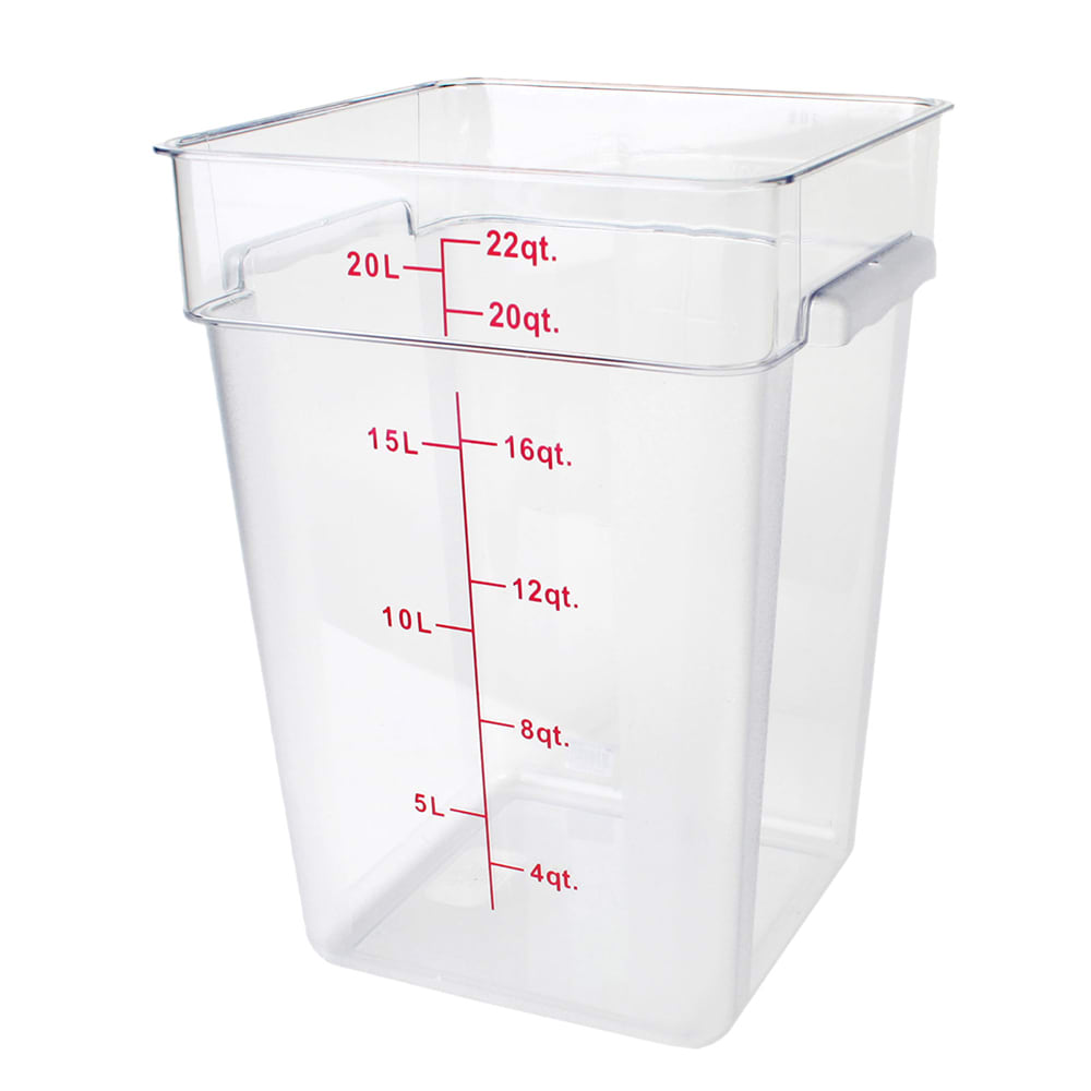 Thunder Group Food Storage Container, Plastic, Square, White, 2 qt