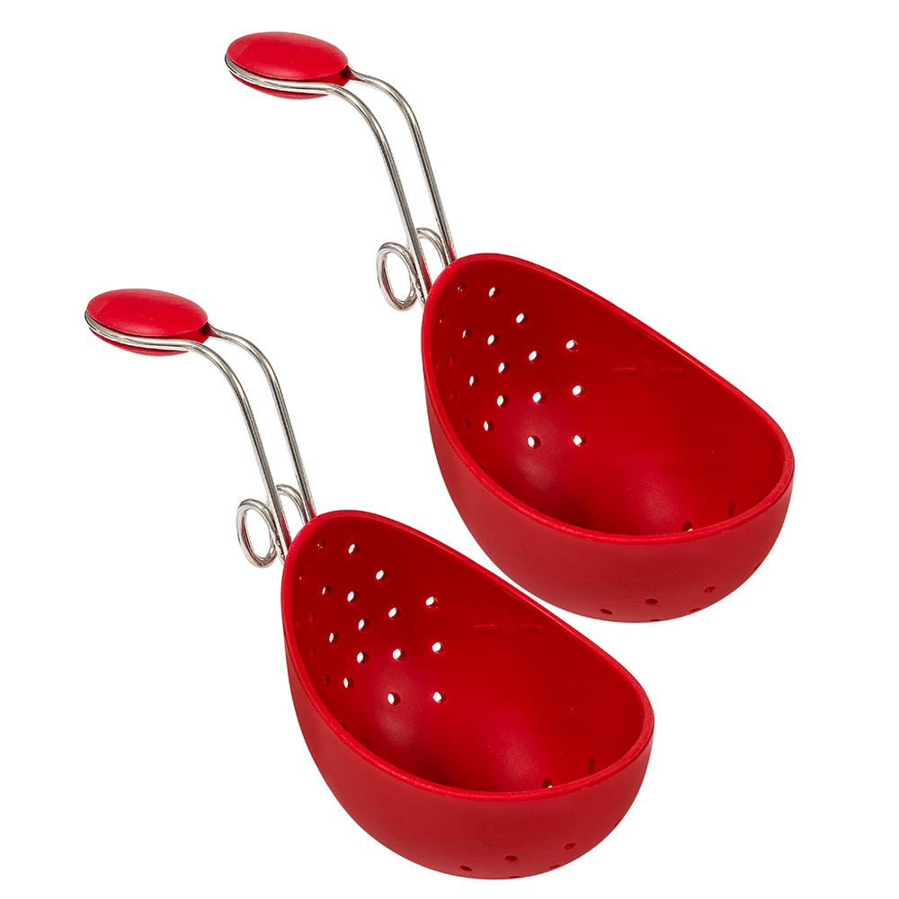 Cuisipro Red Silicone Egg Poacher Set of 2 - Kitchen & Company
