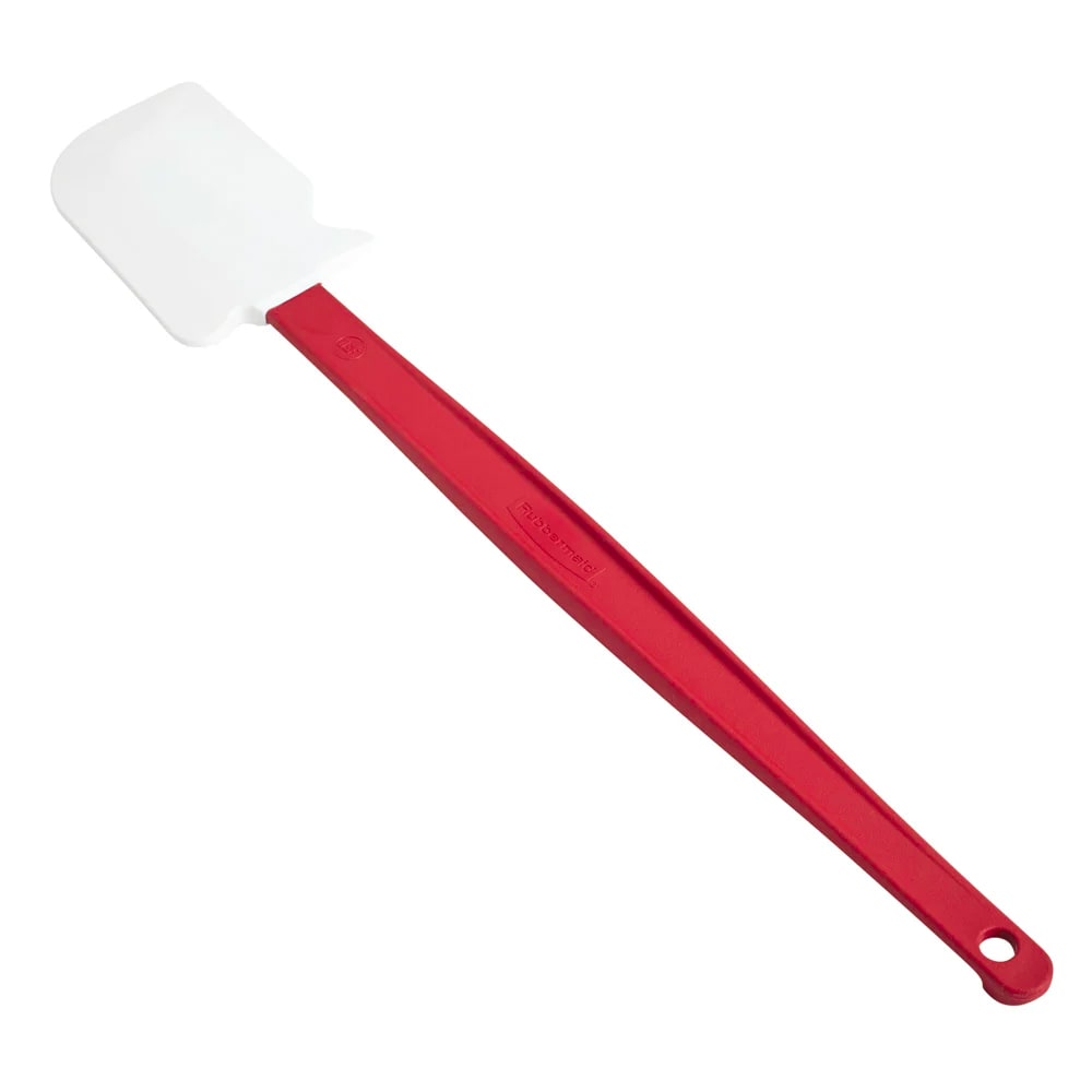 Armrouns 2-Pack Jar Spatula Long Handle Silicone Kitchen Scraper Spatula Non-Stick Rubber Scraper for Jars, Cooking Baking Stirring Mixing (Red)