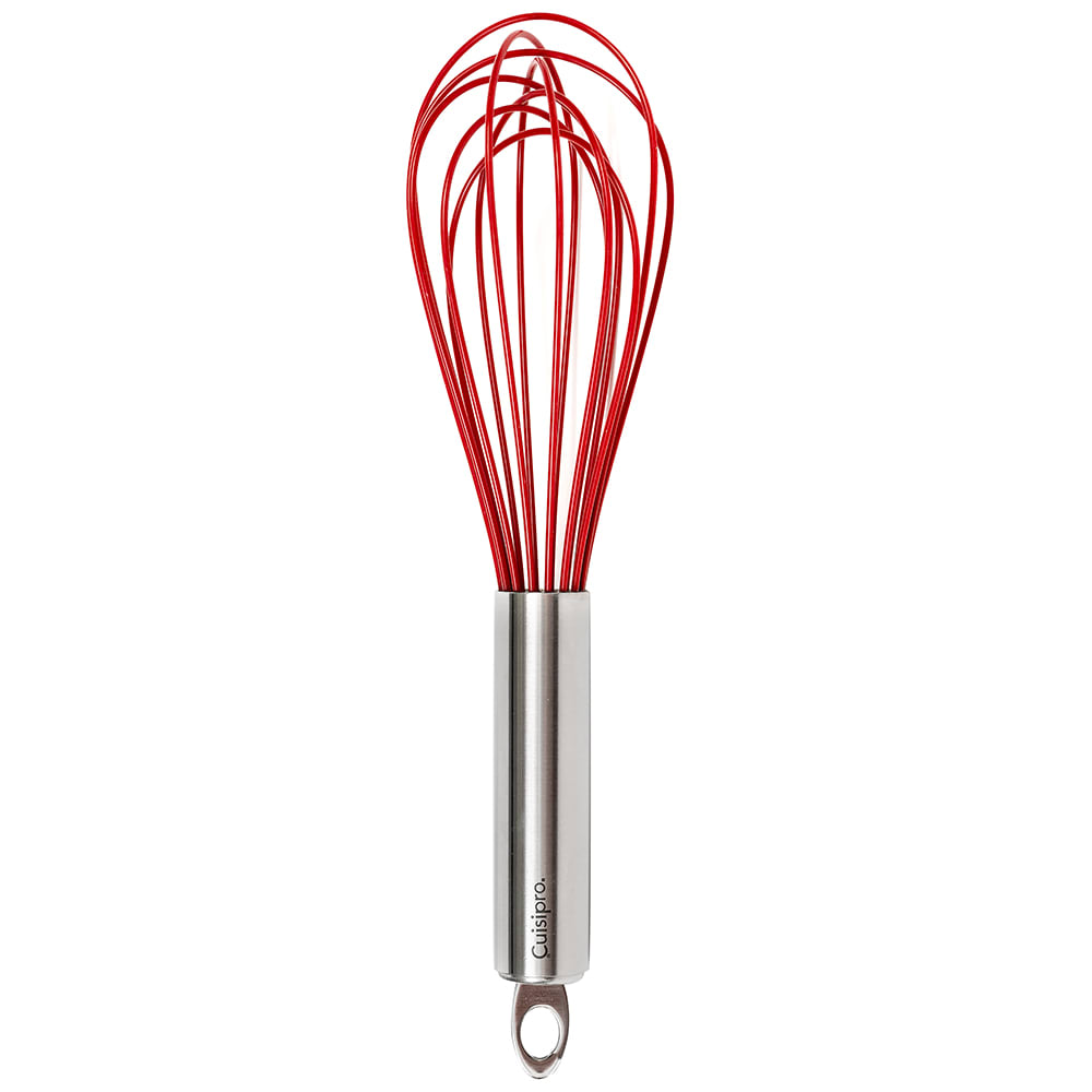 Cuisipro 10 Red Silicone Coated Flat Whisk