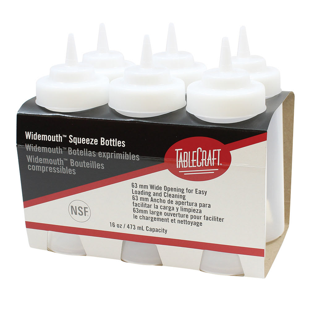 Tablecraft C11663C Cash And Carry Wide Mouth Squeeze Dispenser, 16oz