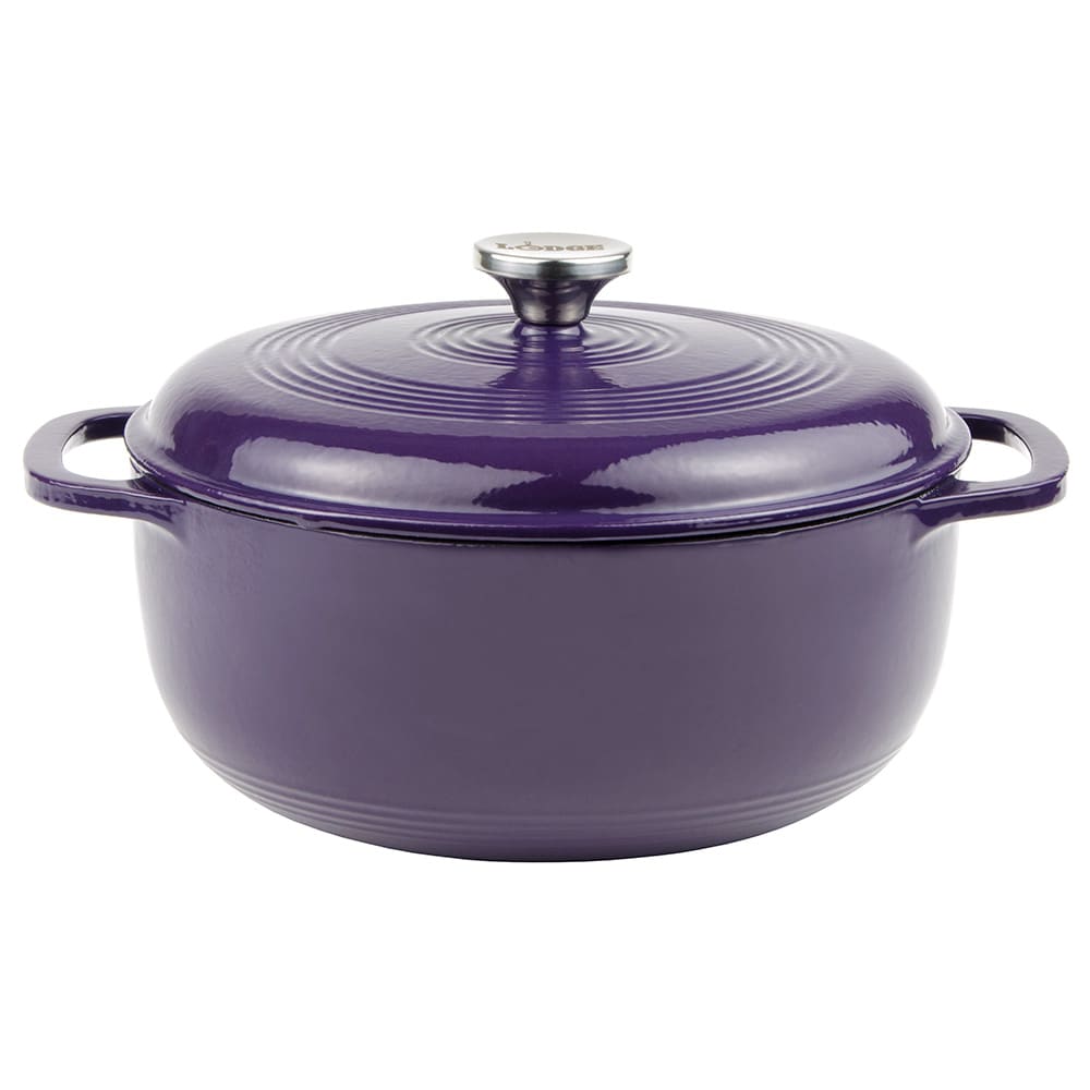 Lodge EC6D32 6 Qt. Indigo Enameled Cast Iron Dutch Oven