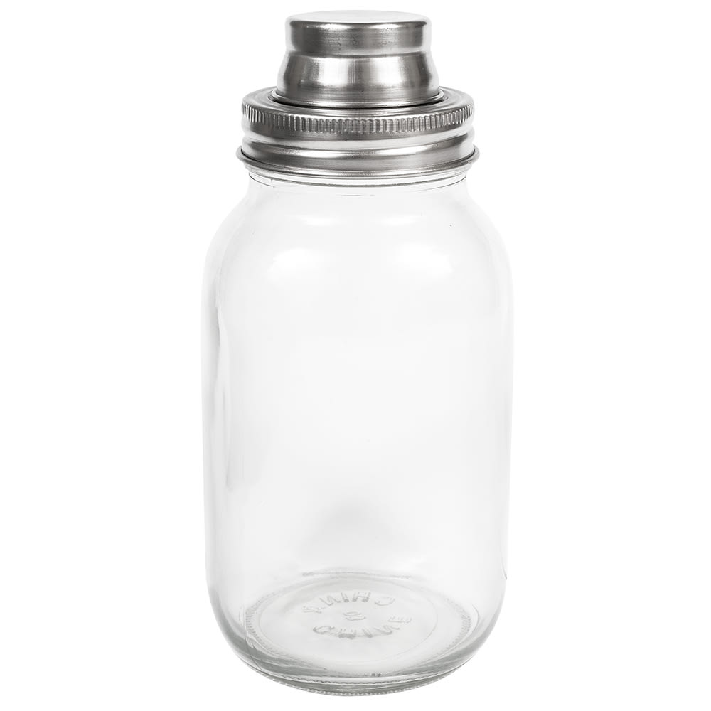 Mason Shaker Cocktail Shaker Lid with Stainless Steel Band