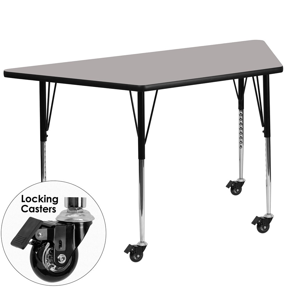 Flash Furniture XU-A2448-TRAP-GY-H-A-CAS-GG Trapezoid Mobile