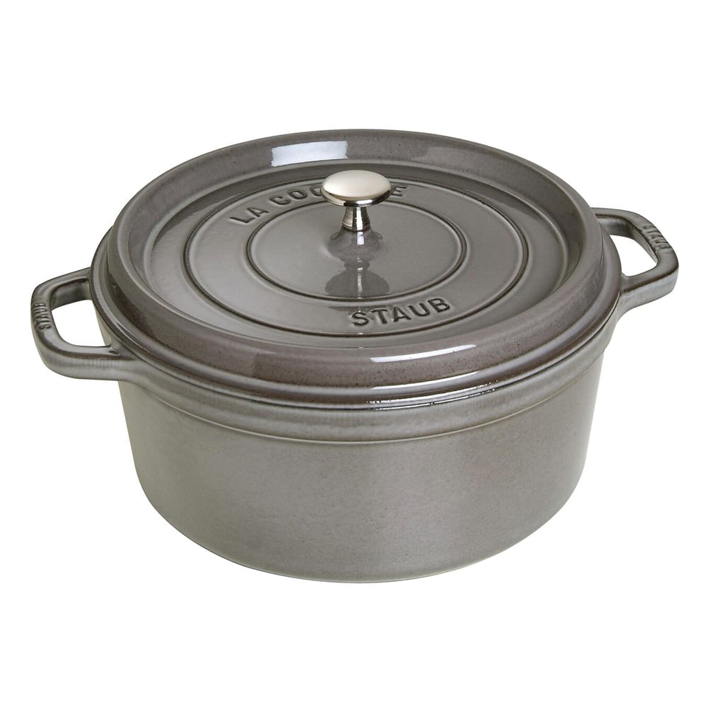 Staub 7 qt Enameled Cast Iron Cocotte w/ Lid, Graphite Gray (1003926)