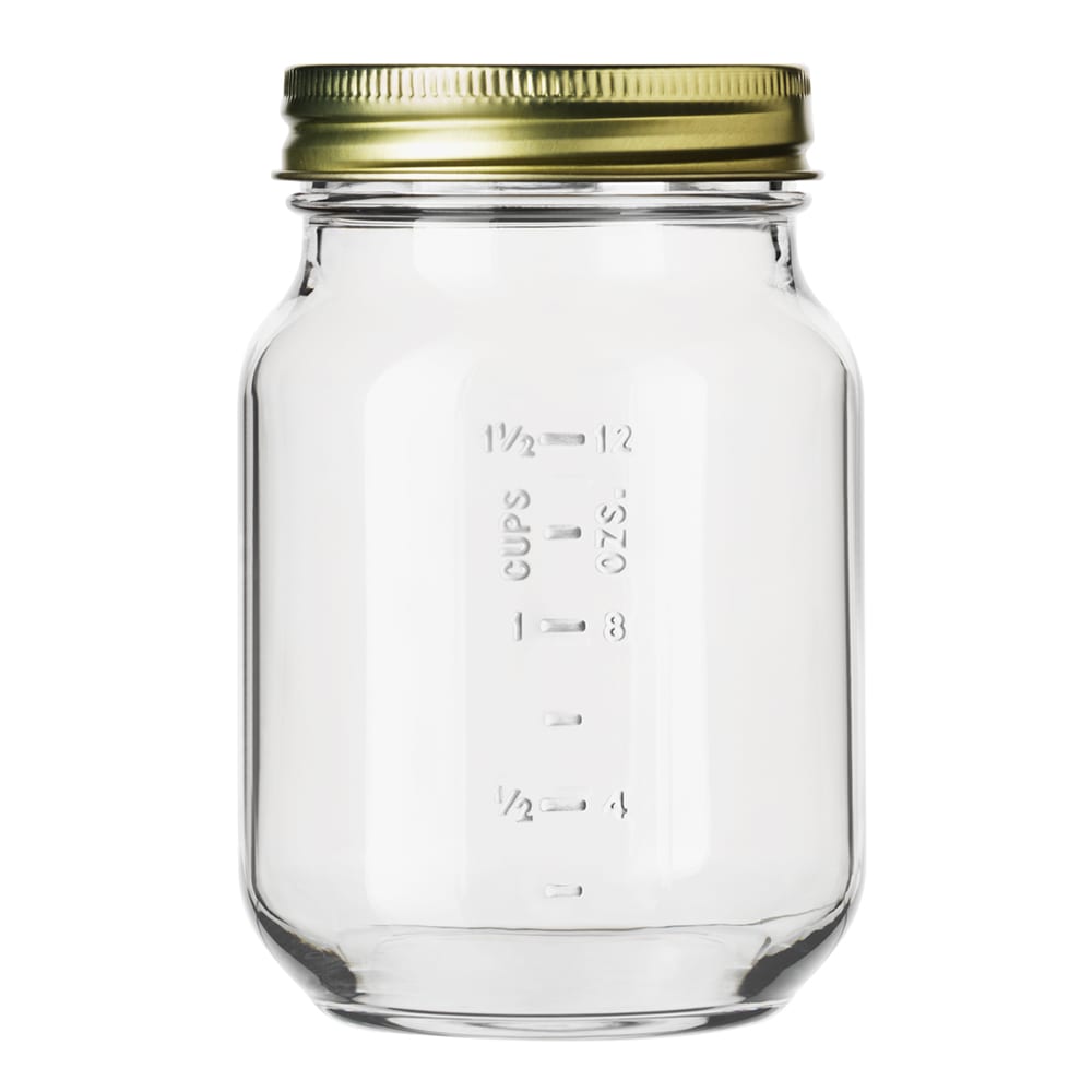 Libbey 92455 16 oz Mason Jar w/ Measurement Markings - Plastic, Clear