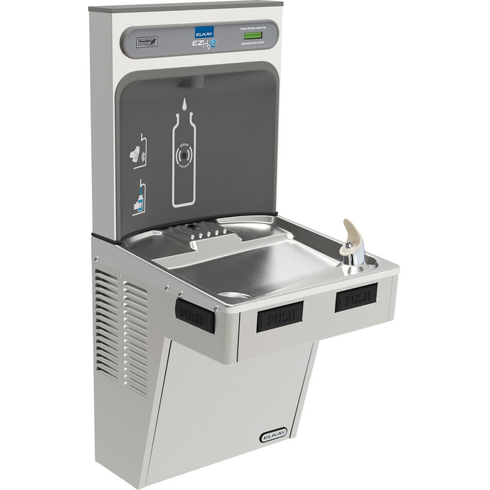 Elkay EMABF8WSSK Wall Mount Drinking Fountain w/ Bottle Filler ...