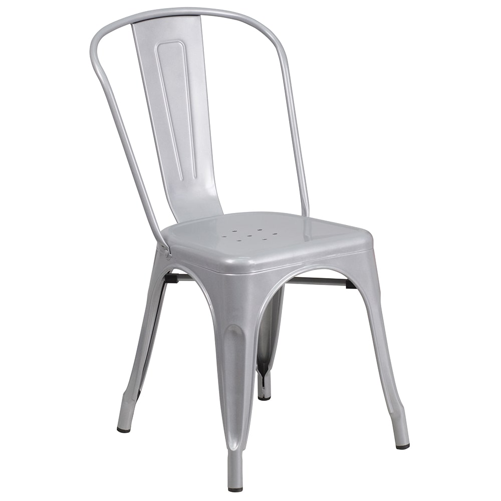 Flash Furniture CH-31230-SIL-GG Stacking Side Chair w/ Vertical