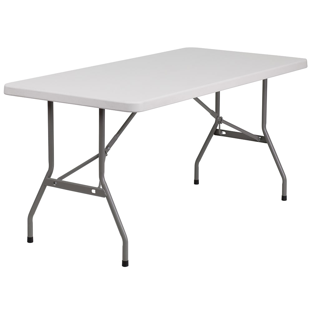 Flash Furniture RB-3060-GG Rectangular Folding Table w/ Granite White ...