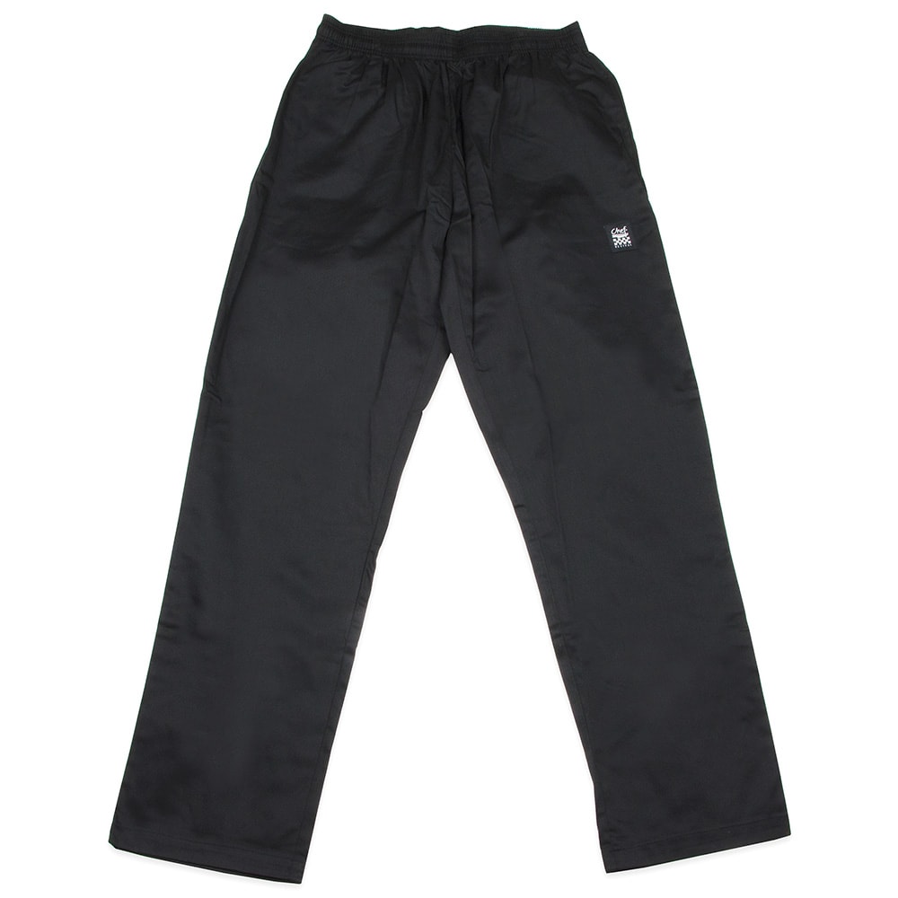 Chef Revival® Black Poly Cotton Men's Baggy Cargo Chef Pants - Extra Small