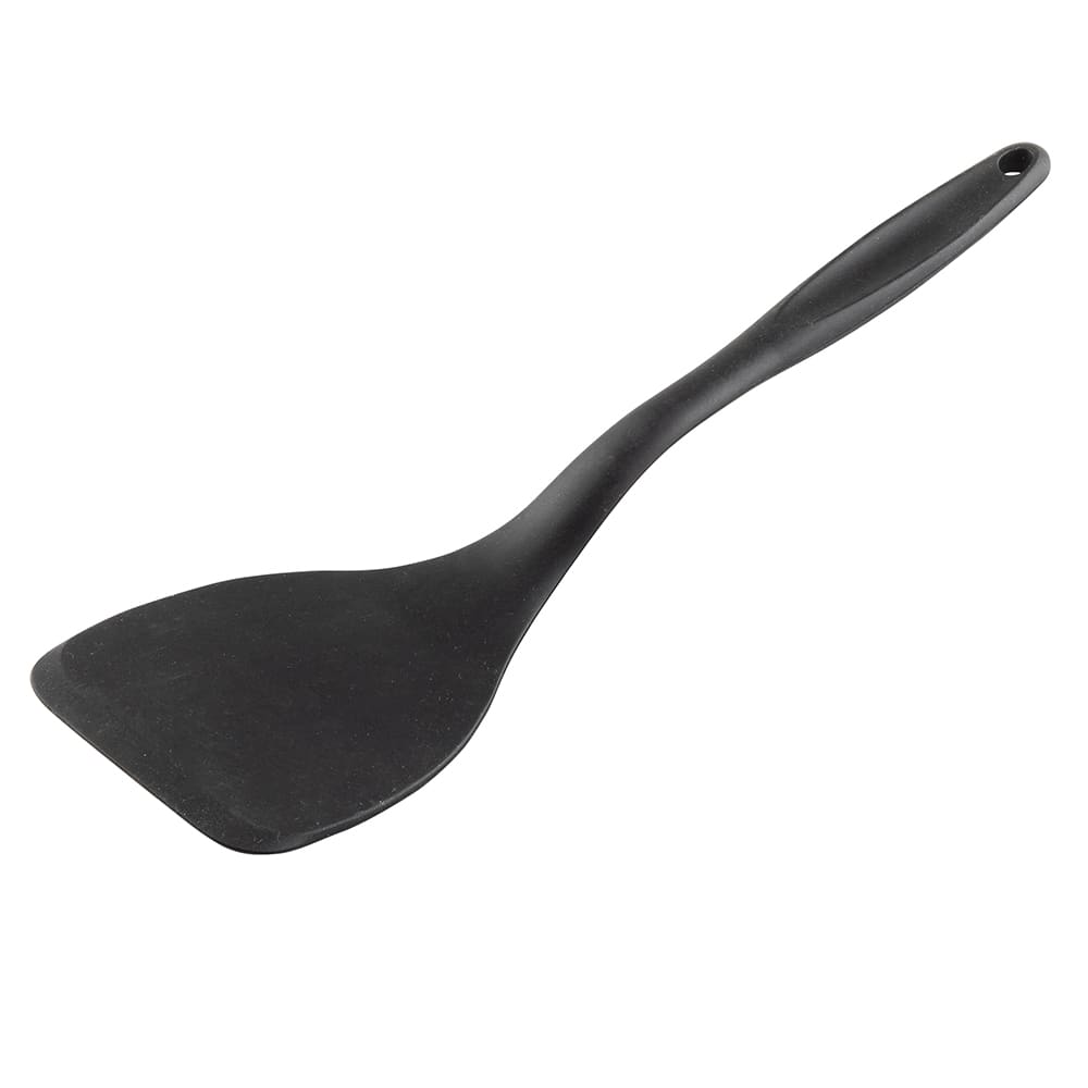 Winco NC-WS Slotted Nylon Spatula, Wide Blade, Black