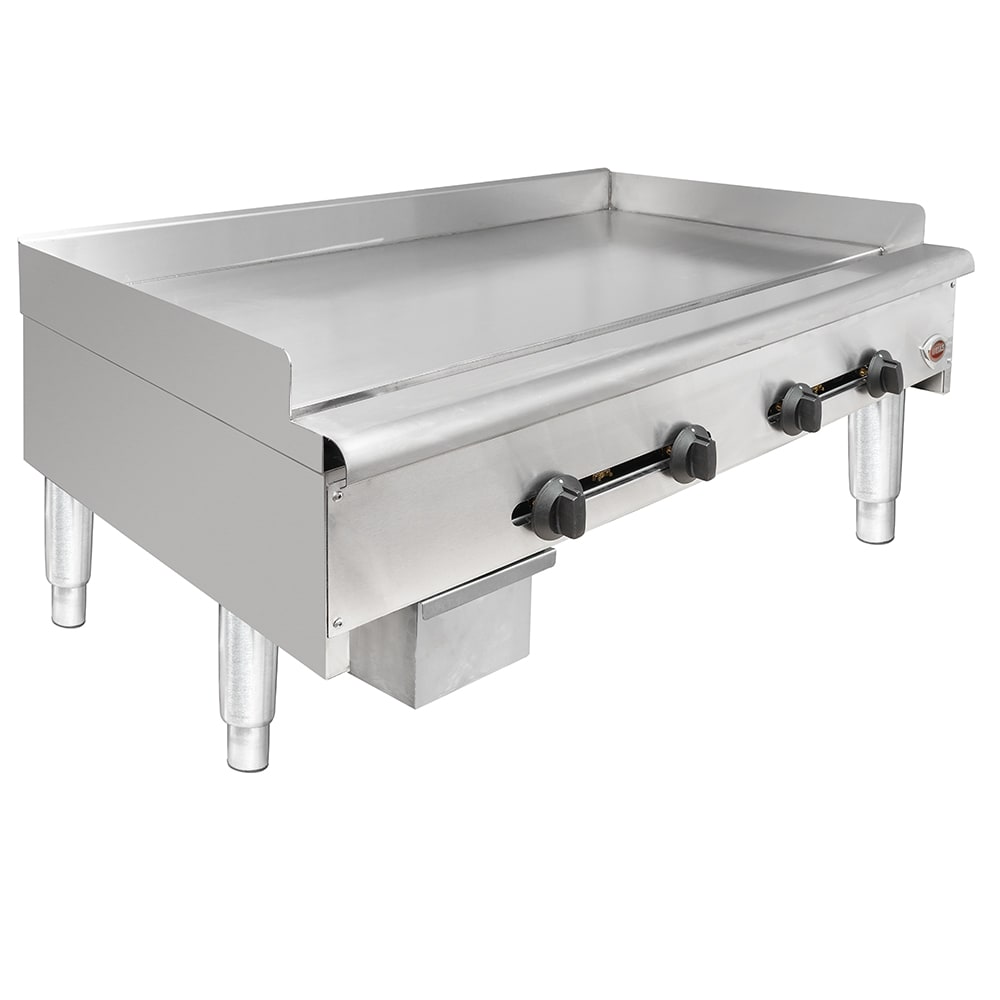 Commercial Natural Gas Griddle, Cook Rite Heavy Duty Stainless Steel Flat  Top Countertop Restaurant Griddle Grill 48 - 120,000 BTU