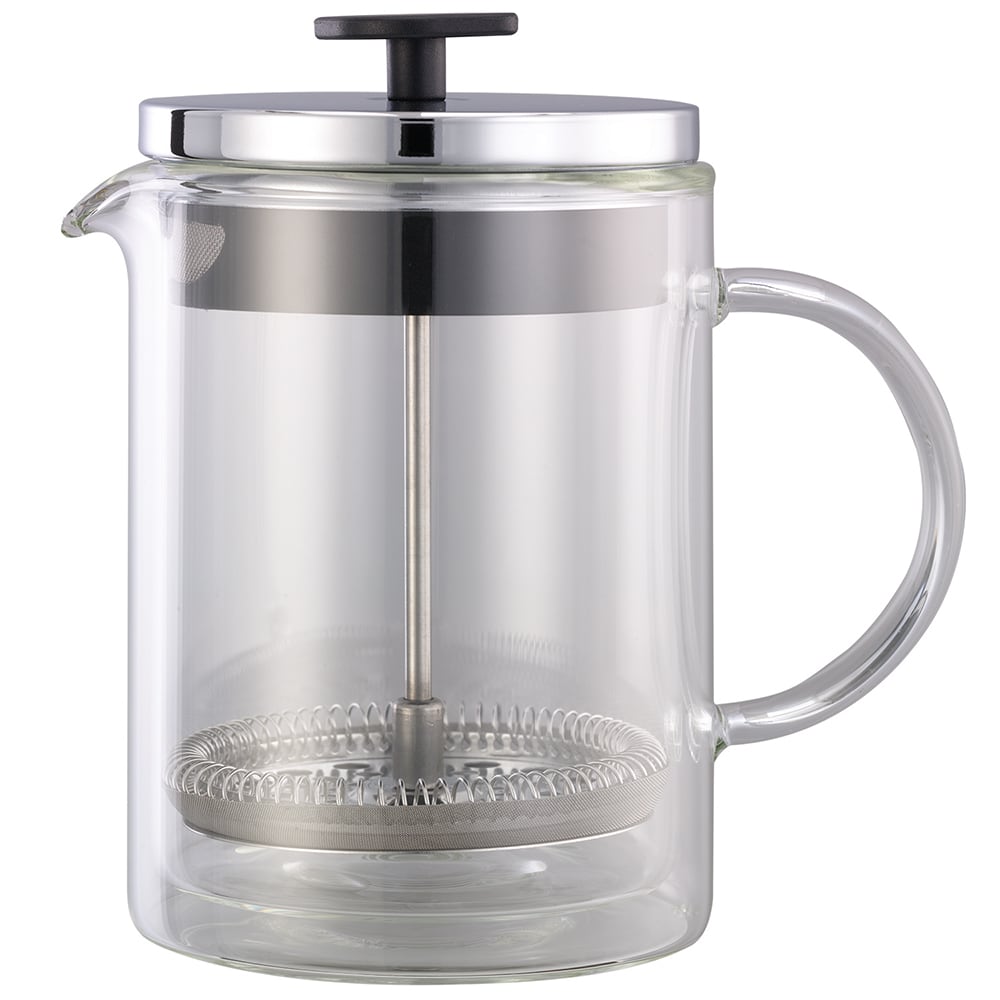 Service Ideas T499SR 20 oz French Press - Glass Liner, Chrome Lid