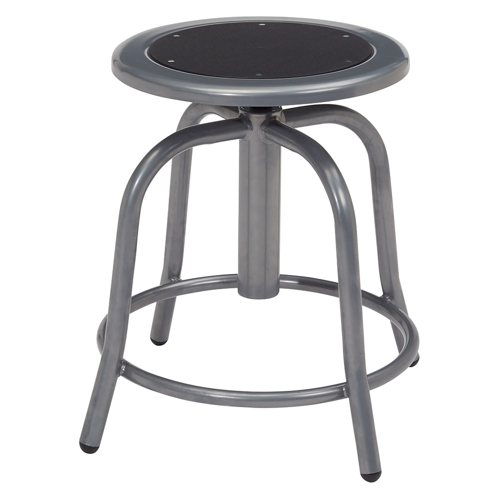 National Public Seating 6810-02 Round Backless Swivel Stool w/ Black ...