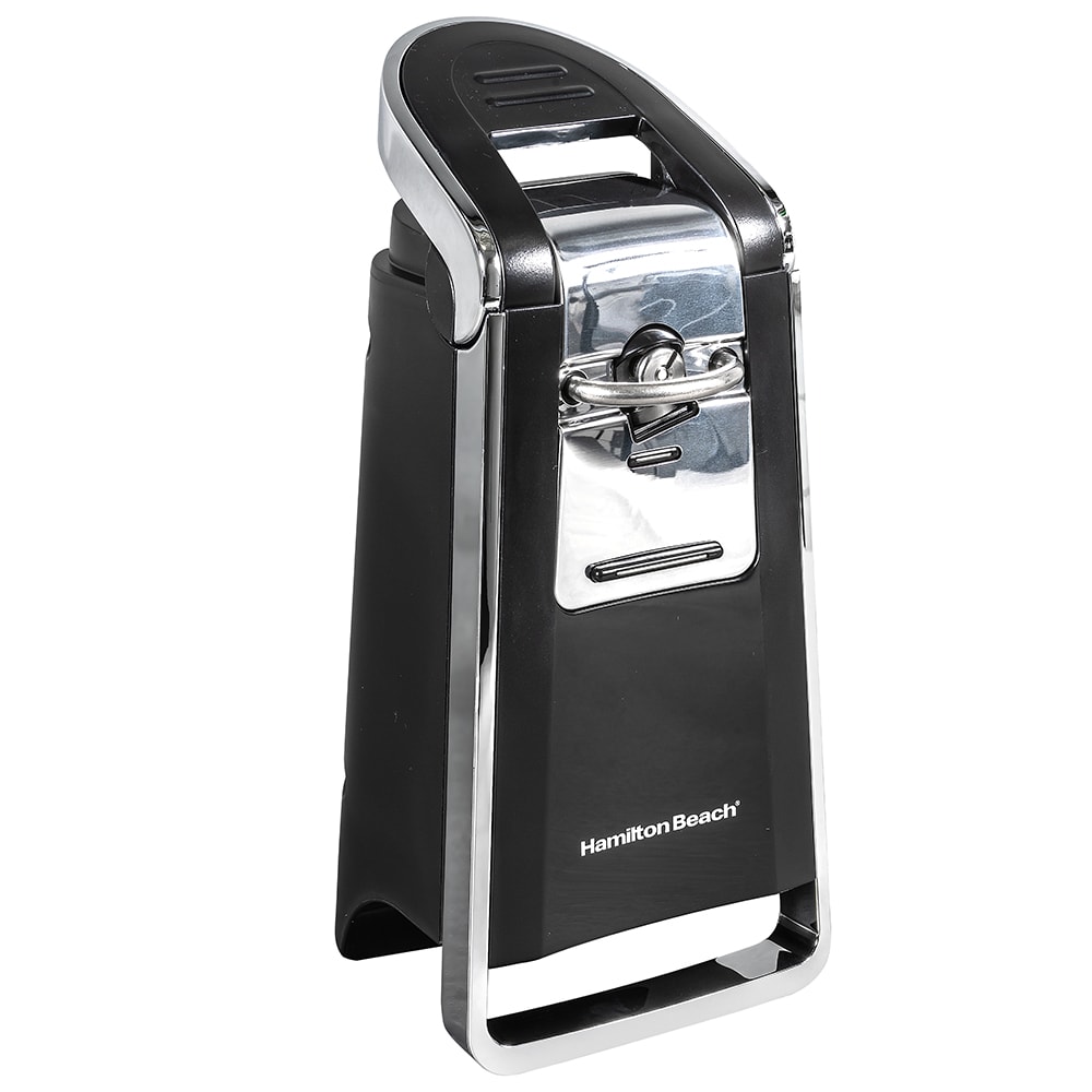 Hamilton Beach 76606Z Can Opener w/ Easy-Touch Opening Lever -  Black/Chrome, 120v