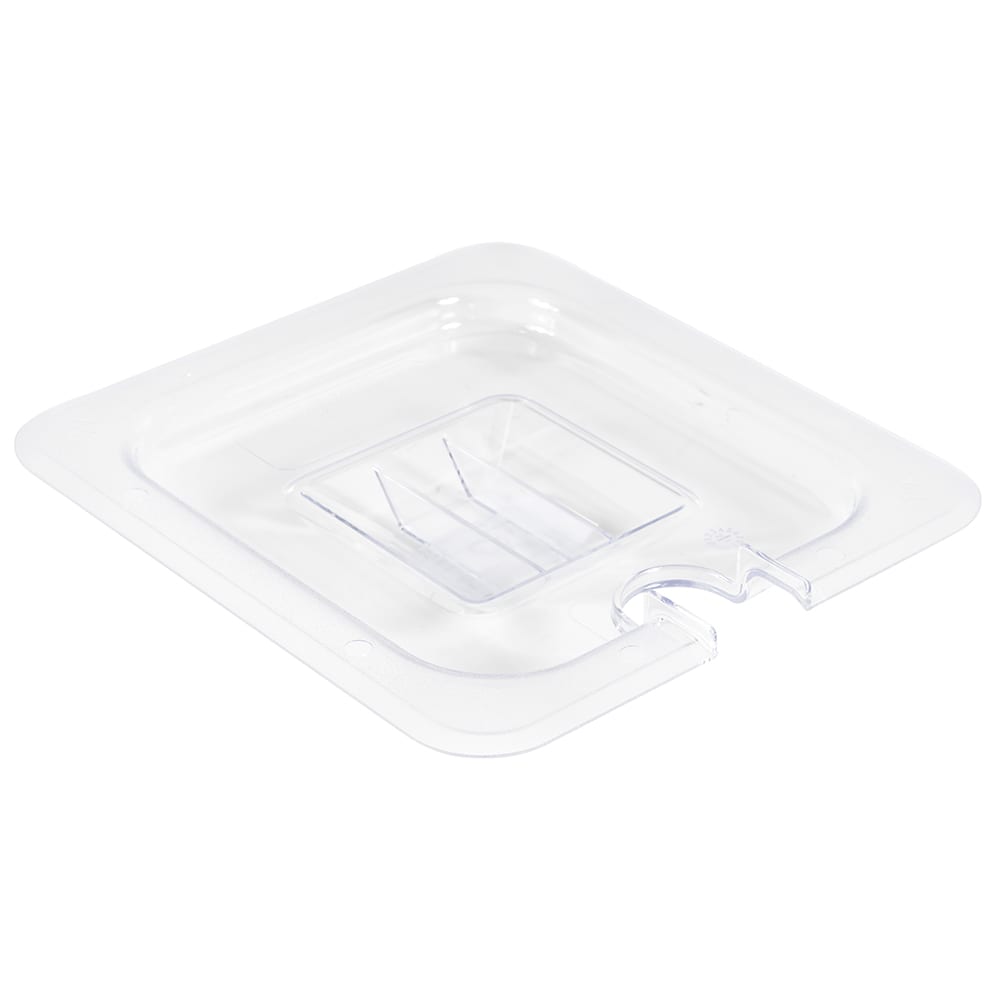 Winco SP7600C 1/6 Size Slotted Food Pan Cover, Polycarbonate