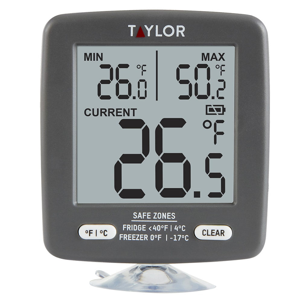Taylor 5262798 Digital Refrigerator/Freezer Thermometer w/ -4 to 140°F Temperature Range Freezer & Refrigerator Thermometer