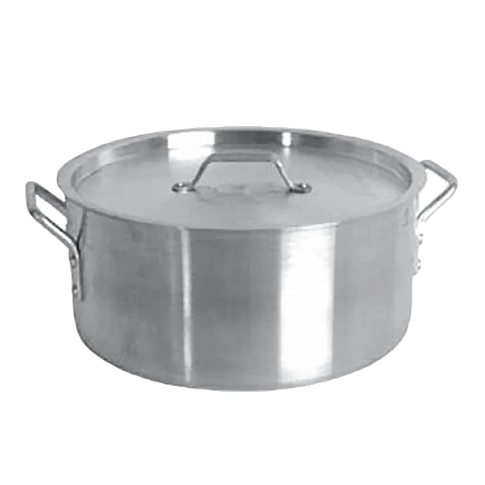 Winco SSLB-15, 15-Quart Stainless Steel Brazier Pan with Cover, Silver