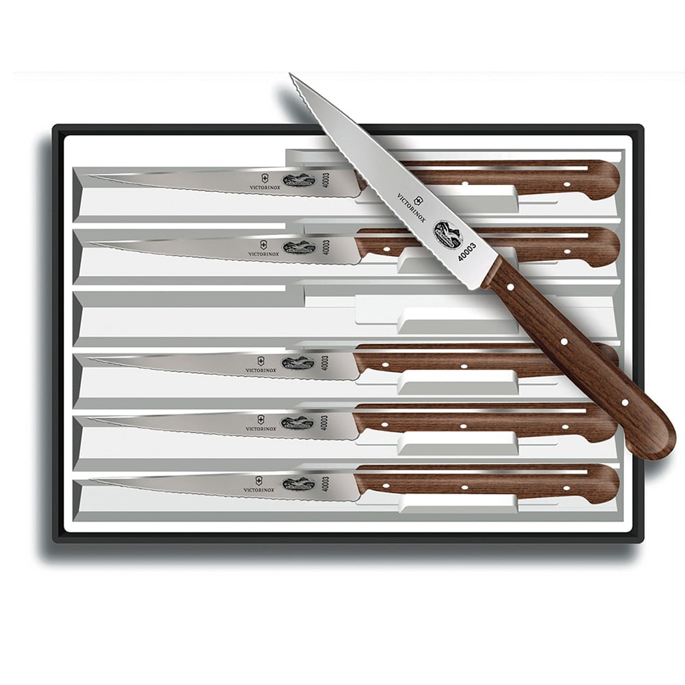 Choice 4 1/4 Stainless Steel Steak Knife with Wood Handle - 12/Case
