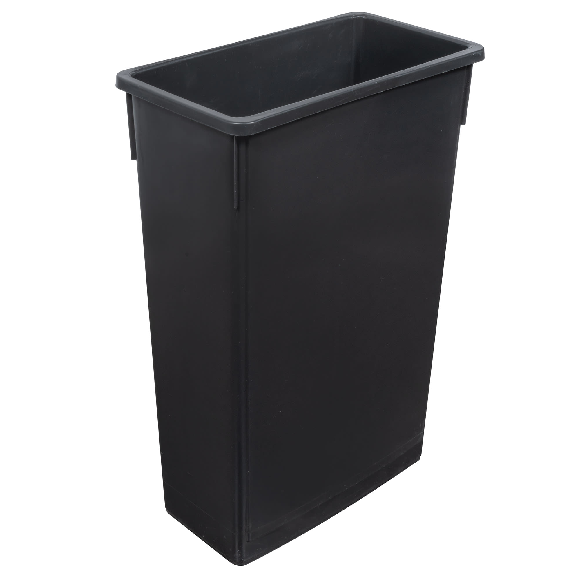 Slim 23 Gal. Black Plastic Trash Can With Handles