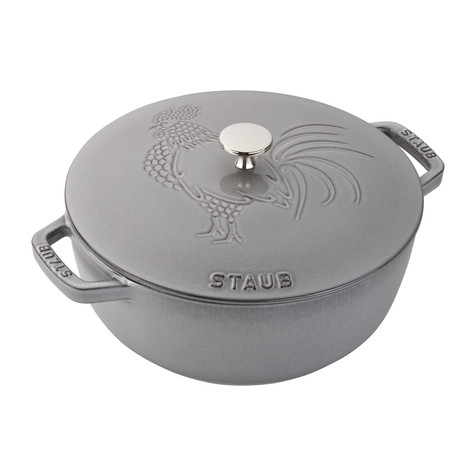 at Home Bistro 3-Quart Enameled Cast Iron Dutch Oven, Grey